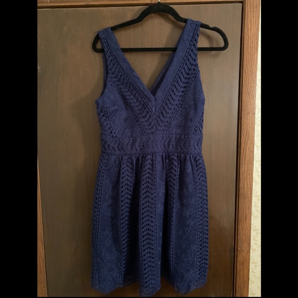 Beautiful navy blue, lace dress.